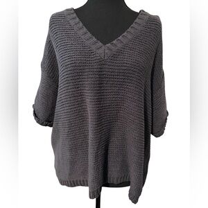 Fat Face Charcoal V-Neck Knit Pullover